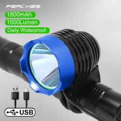 Waterproof LED Bicycle Headlight 1200 Lumen USB Rechargeable Bike Front Light Lamp Flashlight Luz Bicicleta MTB Accessories