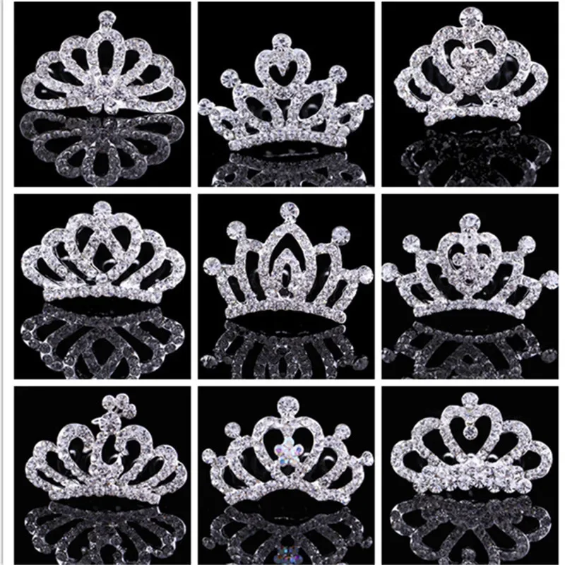 1pc Pet Dog Cat Hair Jewelry Accessories Mini Cute Flower Crystal Rhinestone Princess Crown Hair Comb Birthday Party Supplies