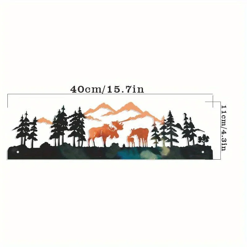 Home Decoration Metal Crafts Home Decoration Art Forest Moose Living Room Interior Wall Hanging Decoration Ornaments Background