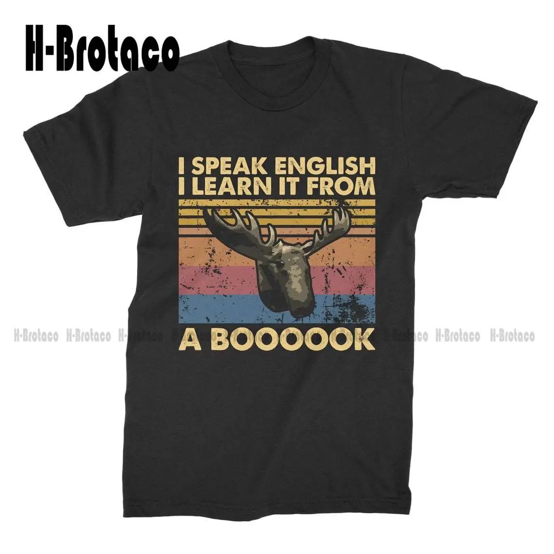 The Moose, I Speak English I Learn It From A Boooook Vintage Retro Unisex T-Shirt T Shirt Custom Gift Xs-5Xl