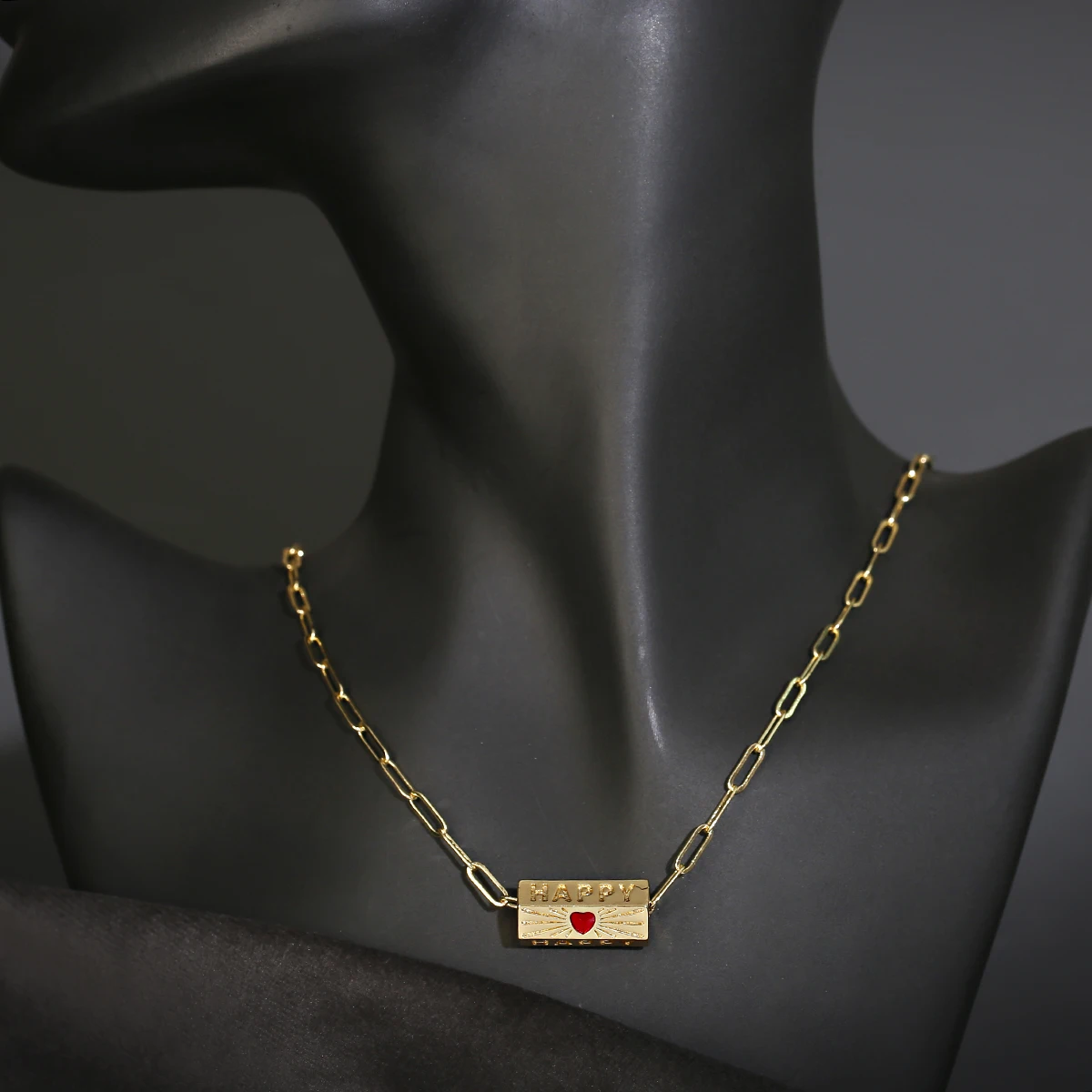 Enamel Copper Dripping Oil Pendant Necklace for Women Fashion Party Jewelry Lucky Art Punk Hip Hop Charm Gold Color Choker - Image 6