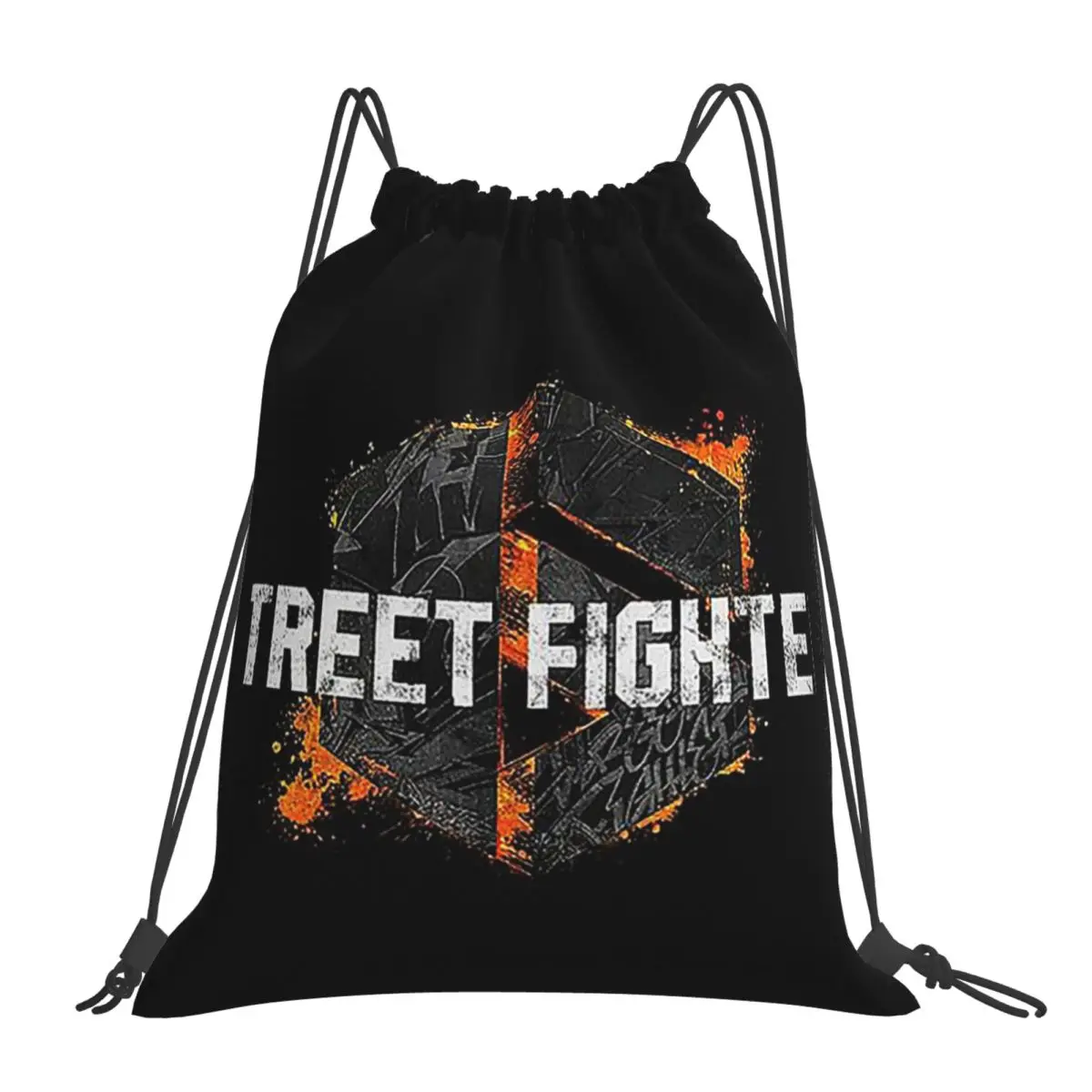 Street Fighter 6 Distressed Backpacks Multi-function Portable Drawstring Bags Sundries Bag Book Bags For Travel School