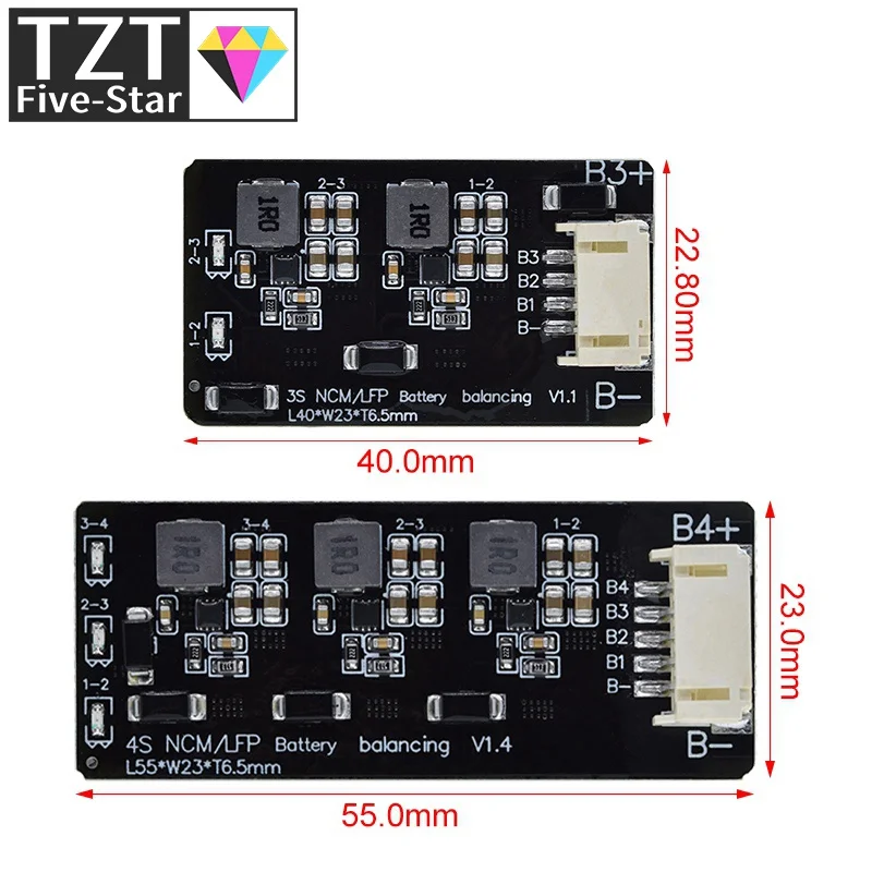 TZT BMS 3S 4S Active Balancer Board 1.2A Lifepo4 Lipo Li-ion Lithium Battery Energy Transfer Equalizer Module Inductive Version