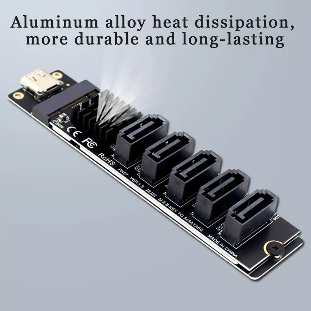 

Led Indicator Sata Adapter High-speed Type-c to 5-port Sata 3.0 Adapter Card for Data Transmission with Led Indicator for Fast