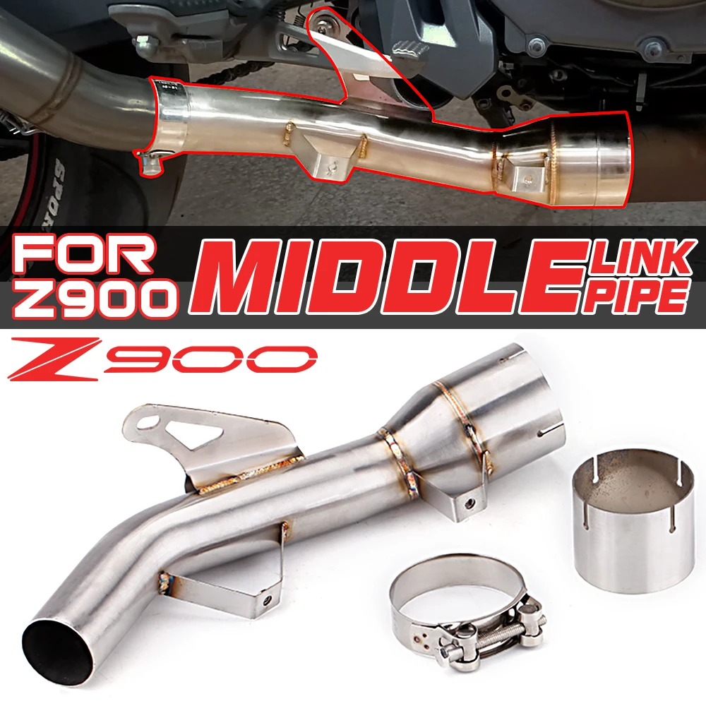 Suitable for Kawasaki Z900 2017-2021 motorcycle exhaust system stainless steel back pressure Middle link pipe