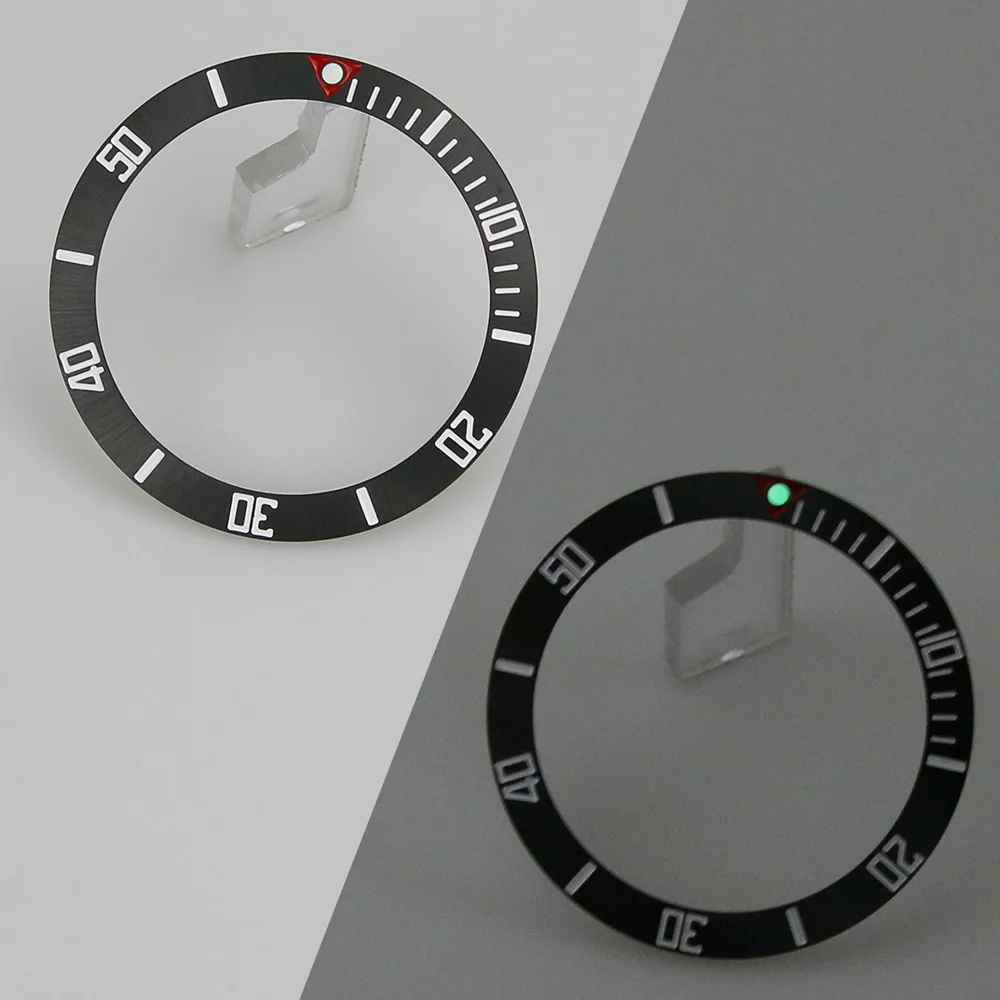 316L الفولاذ المقاوم للصدأ SKX007 38mm مع 12H PIP C1 إدراج الحافة المنحدر الأخضر المضيء