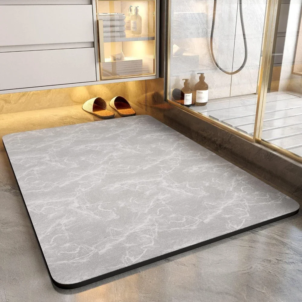 Simple Bathroom Absorbent Diatom Mud Floor Mat Stone Pattern Non-Slip Shower Floor Mat Door Mat Furniture Bedroom Decoration