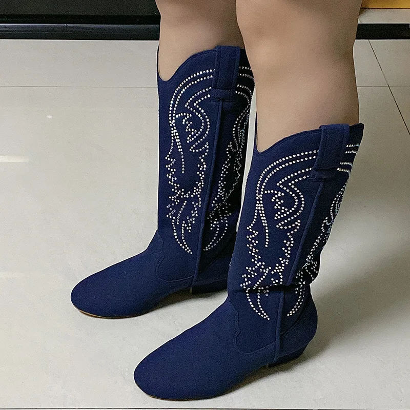 Venus lure Customized 4CM Heel Ballroom Dance Practice Wear Boots Suede Soled Black Rhinestone Boots Dance Urban Heel