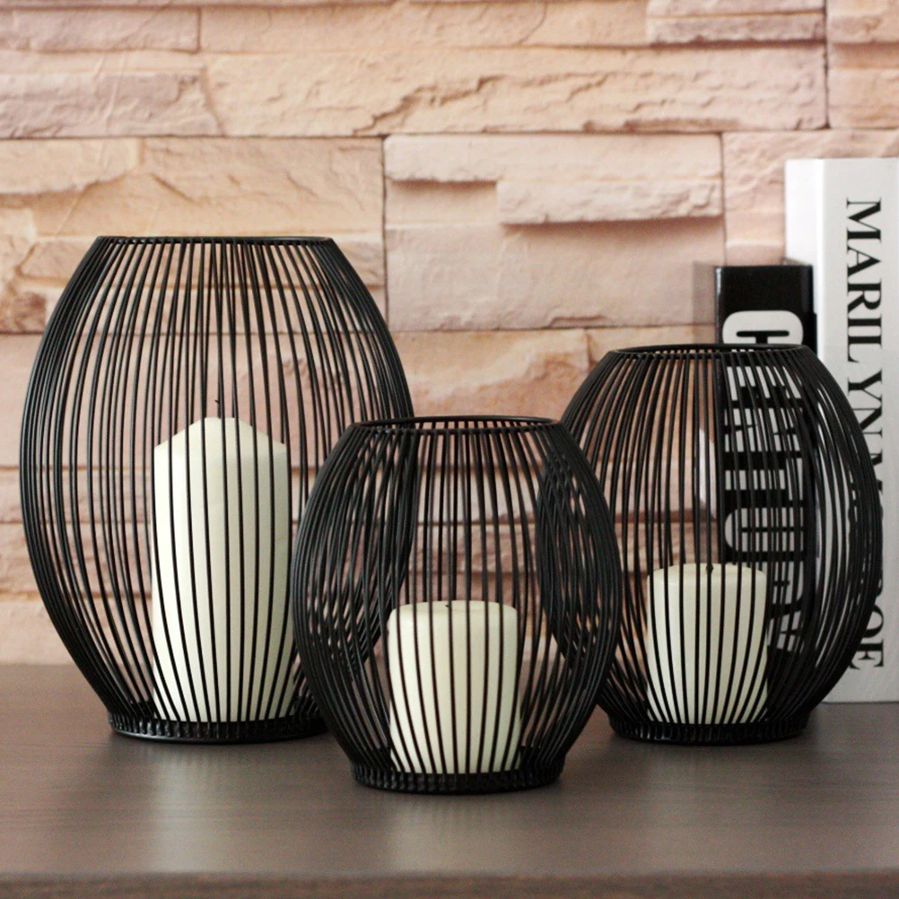 

Wrought Iron Candlestick L Size Stylish Holder Decorative Stand Wedding Party Table Ornament Living Room Decor