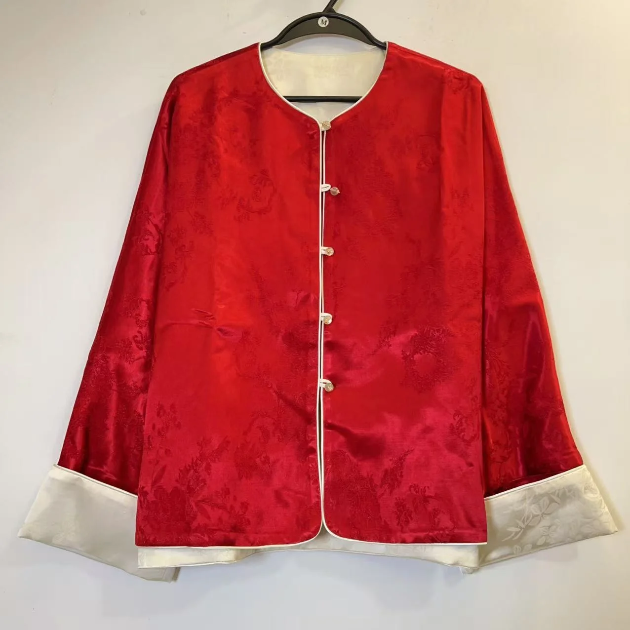 

New 2026 Spring Red Song Jin Embroidered Jaet Women's Button Stand Collar National Sle High-End Feeling Top Loose Fit Lon...