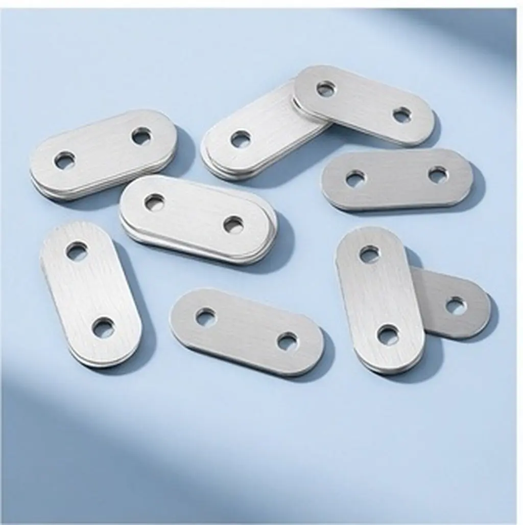 22Pcs Heavy Duty Stainless Straight Brackets Flat Corner Braces for Bed Chair Bench Stool Strengthening Right Angle Joint Fixing