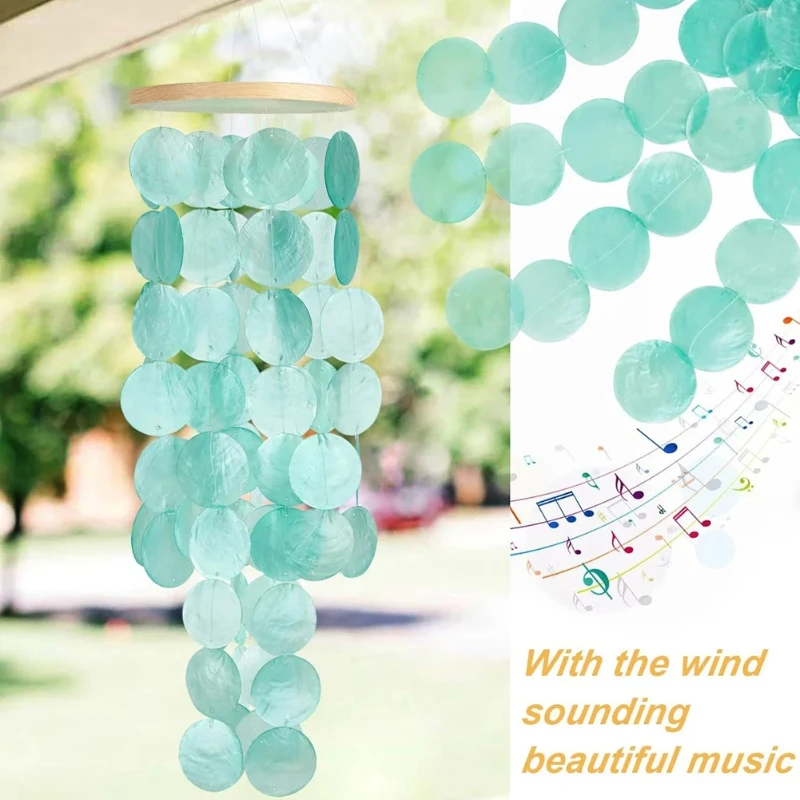 Coastal Style Shells Wind Chimes for Outdoor Garden Decor Great for Women Indoor/Outdoor Decorative (Wind Chime Pieces Only)