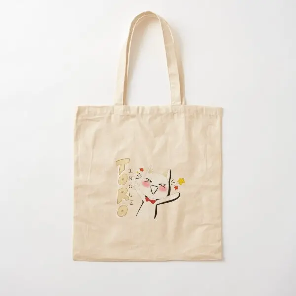 Toro Inoue Famous Videogame Cat Cotton  Canvas Bag Printed Shopper Ladies Handbag Unisex Foldable Tote Women Casual Designer