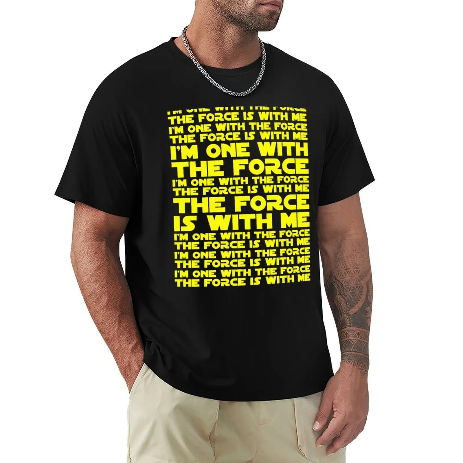 

The Force is with me and I am one with the Force T-Shirt oversizeds sports fans t shirt men