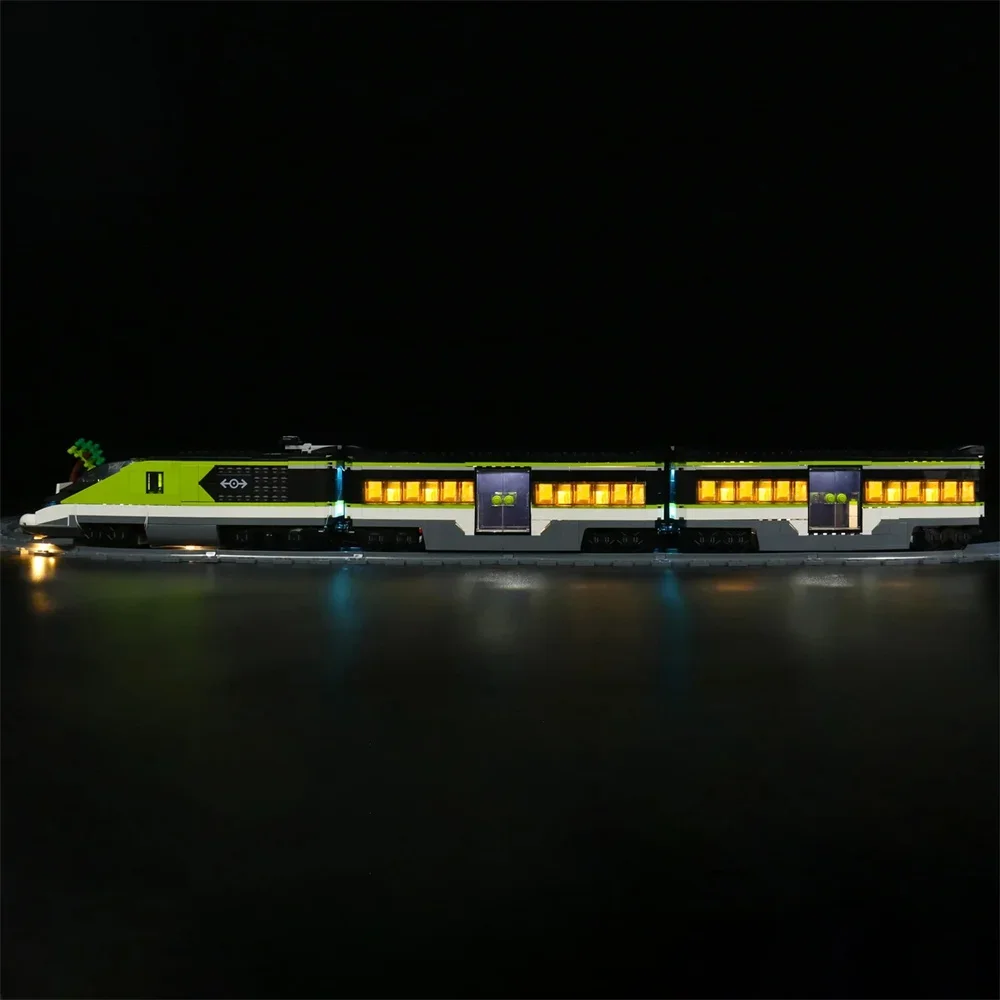 Juego de iluminación de tren de pasajeros exprés, modelo de tren de ciudad, no incluye bloques de construcción, solo luz Led, 60337