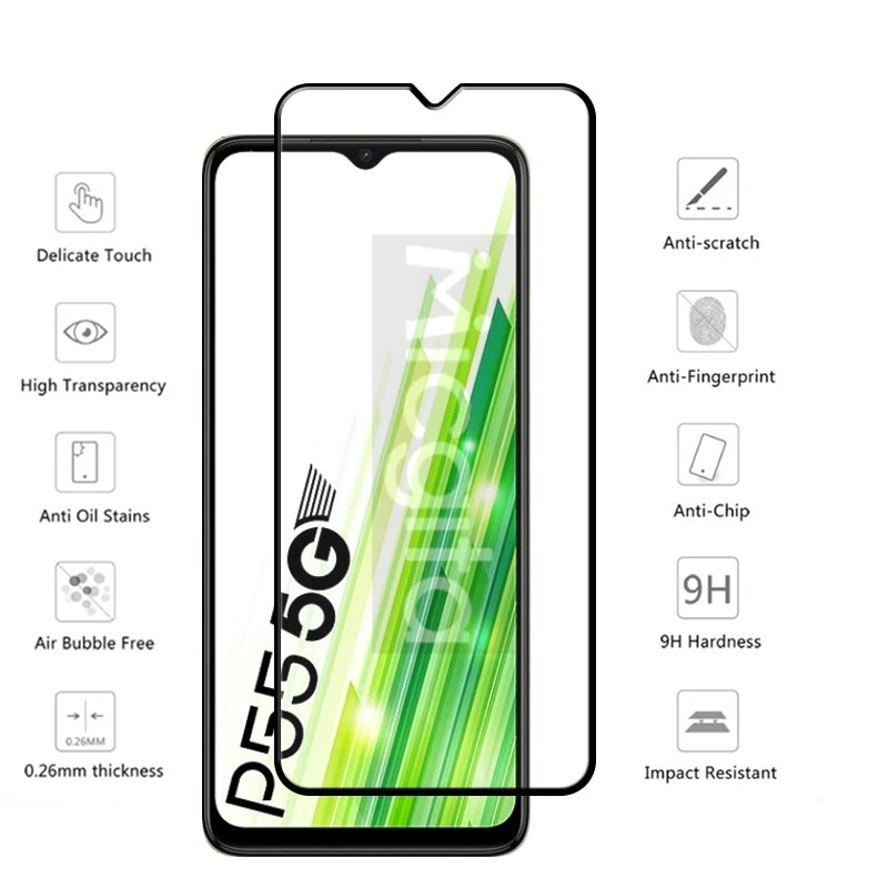 Full Glue Screen Protector For itel P55 5G Power 55 Smartphone Glass 6.6