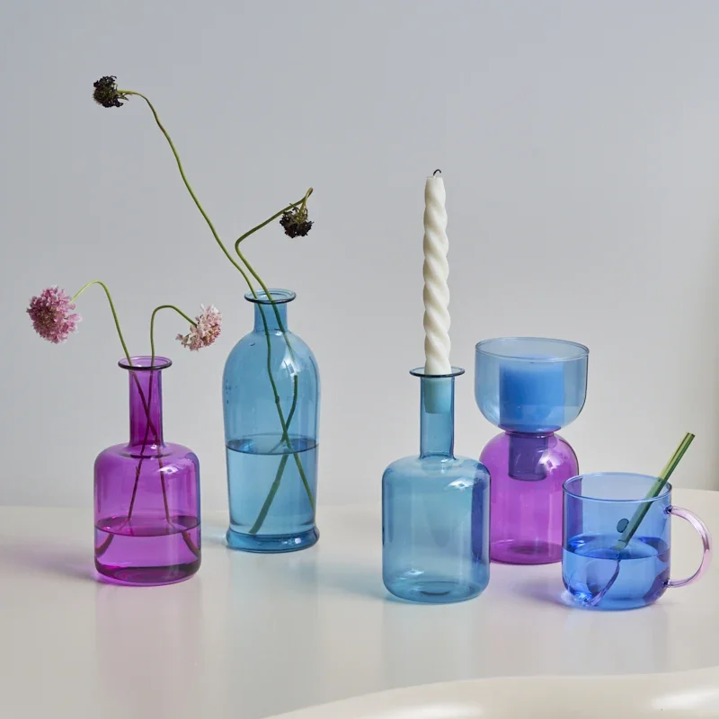 candle holder for wedding decoration centerpiece Bud Vase Bottle Vase Candlestick Holder for Home Decor Glass candle stick