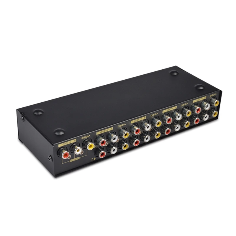 8-Way AV Switch RCA Switcher 8 in 1 out Composite Video L/R Selector Box for DVD