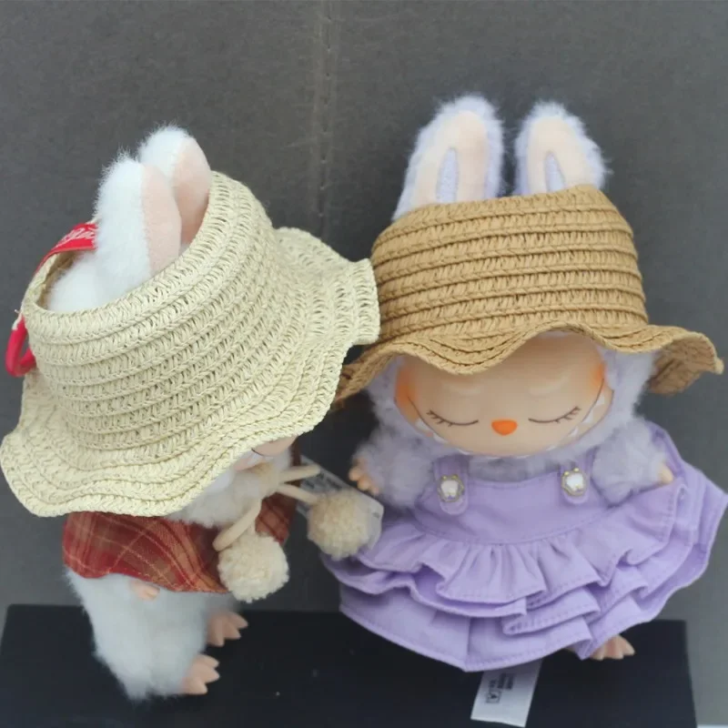 

Новая модная волнистая открытая шляпа с травой, универсальная практичная кукла, шляпа с травой, одежда для аксессуаров Labubu