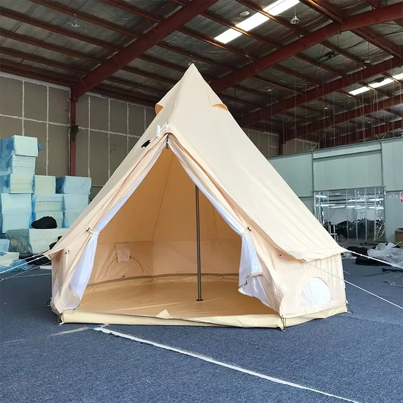 Outdoor luxury 5-person poly cotton canvas single bell tent, fabric, canvas