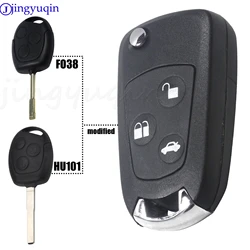 jingyuqin Replacement 3 Buttons Modified Remote Folding Car Key Flip Shell Case Uncut Blank For Ford Focus Mondeo Fiesta Ka