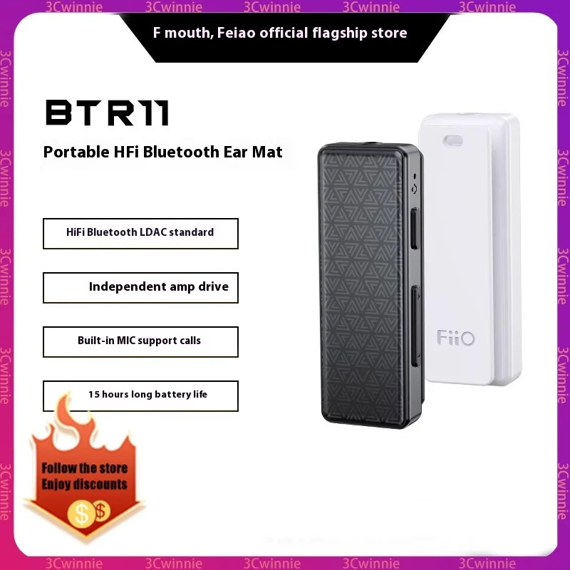 Fiio Btr11 Bluetooth 5.3 Receiver Ldac Wireless Audio Headphone Bluetooth Headphone Amplifier Adapter Amplifier With Microphone