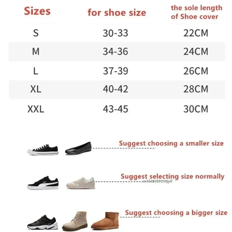 1pair Silicone Rain Shoe Covers Waterproof Non-slip Reusable Shoe Protectors for Outdoor Motorcycle Cycling