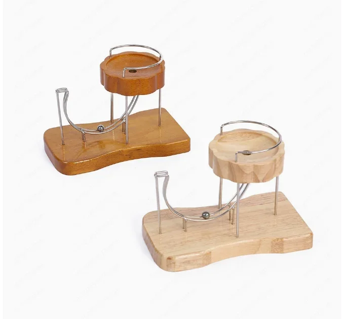 Wood Grain Color Charging Model - Electromagnetic Mute (plastic Imitation Wood) Steel Ball Dynamics Art Ornament Loop Wood