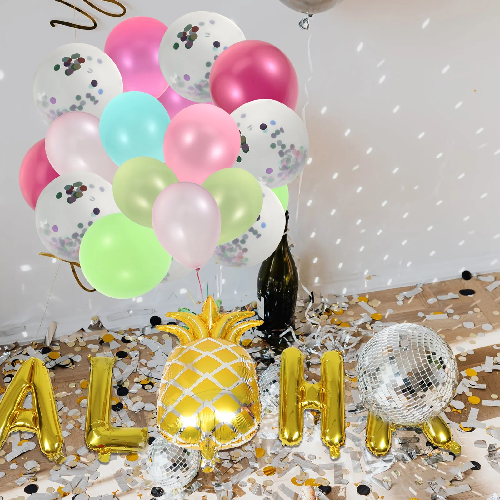 

2Sets Aloha Balloons Pineapple Letters Tropical Party Supplies Quick Decent Celebration Aloha Balloons Tropical Party Pendant