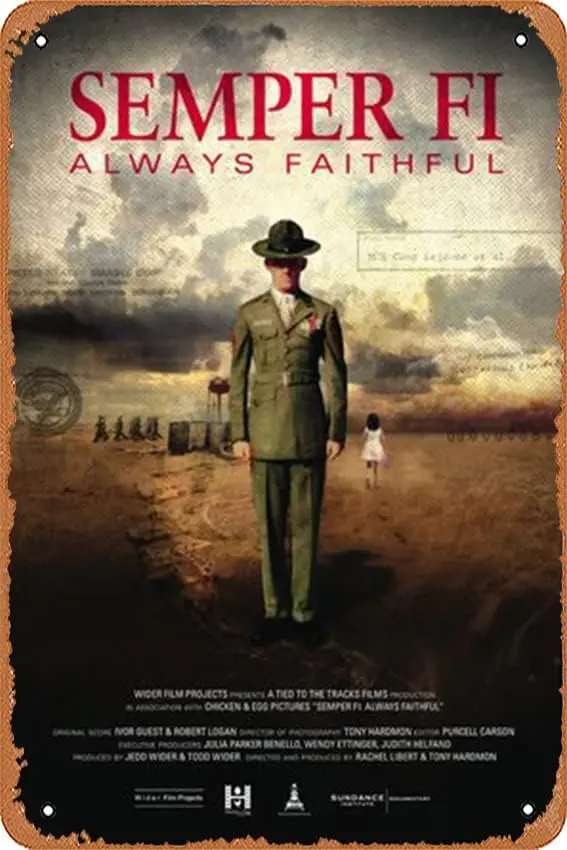 Semper Fi: Always Faithful Movie Posters Vintage Tin Signs Pub Cafe Farm Room Metal Poster Wall Decor 12x8 Inches