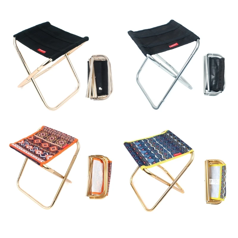 

Camping Stool, Mini Folding Stool with Carry Bag, Aluminum-Alloy Bracket Lightweight Collapsible Fishing Stool Outdoors N58B