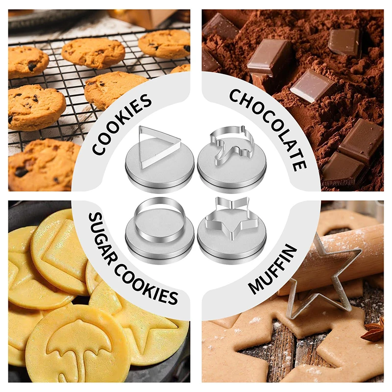 ステンレス鋼のクッキーカッター,韓国の砂糖菓子製造ツール,クッキー型,傘の三角形の星,砂糖ゲームキット