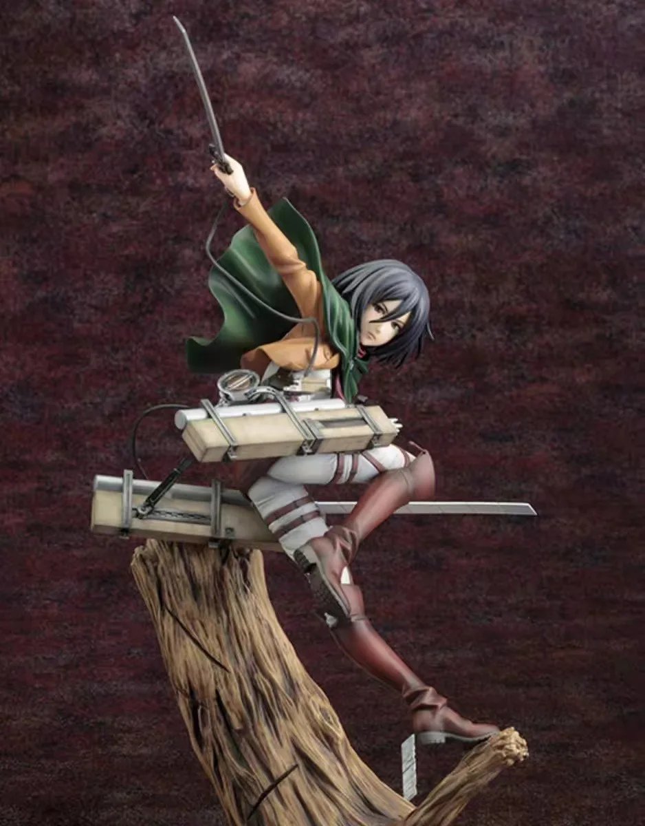 29cm Artfx J Attack On Titan Anime Figure Mikasa Ackerman Action Figure Levi Ackerman Pvc Statue Collectible Figurine Doll Toys