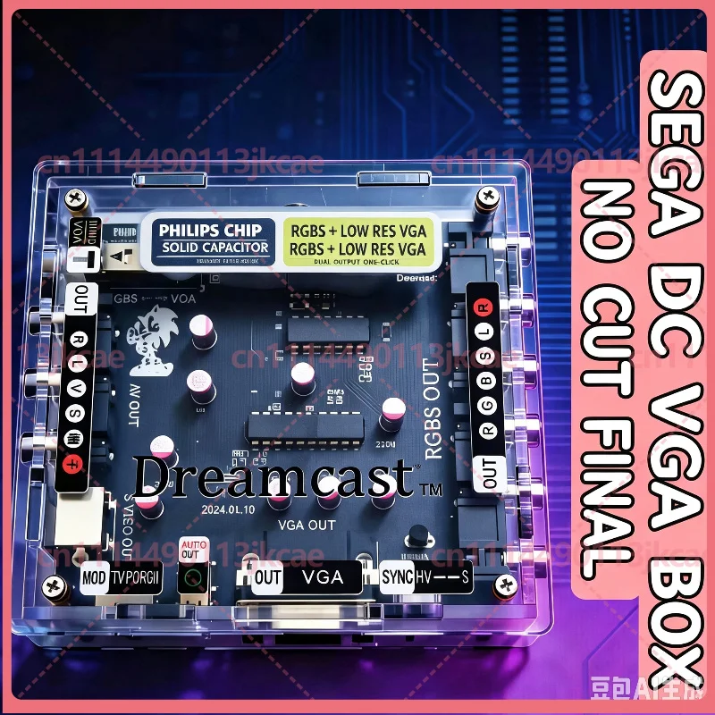 HD VGA Converter For Sega Dreamcast, Multi-output Video Box With VGA RGBS AV Audio For Retro Game Console Display view 2