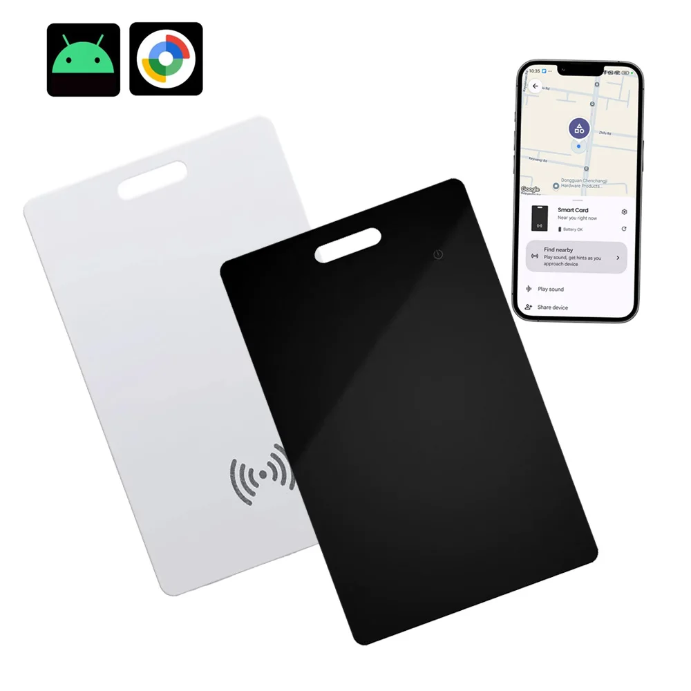 Android Wallet Tracker Card Waterproof– Rechargeable Air Tag for Google Find My Device (Not for IOS/Huawei), Wireless Charging
