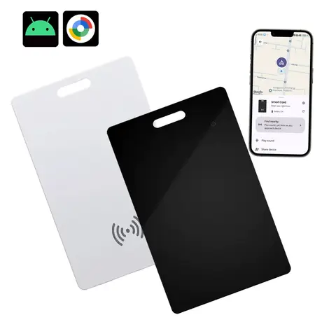 Android Wallet Tracker Card Waterproof– Rechargeable Air Tag for Google Find My Device (Not for IOS/Huawei), Wireless Charging