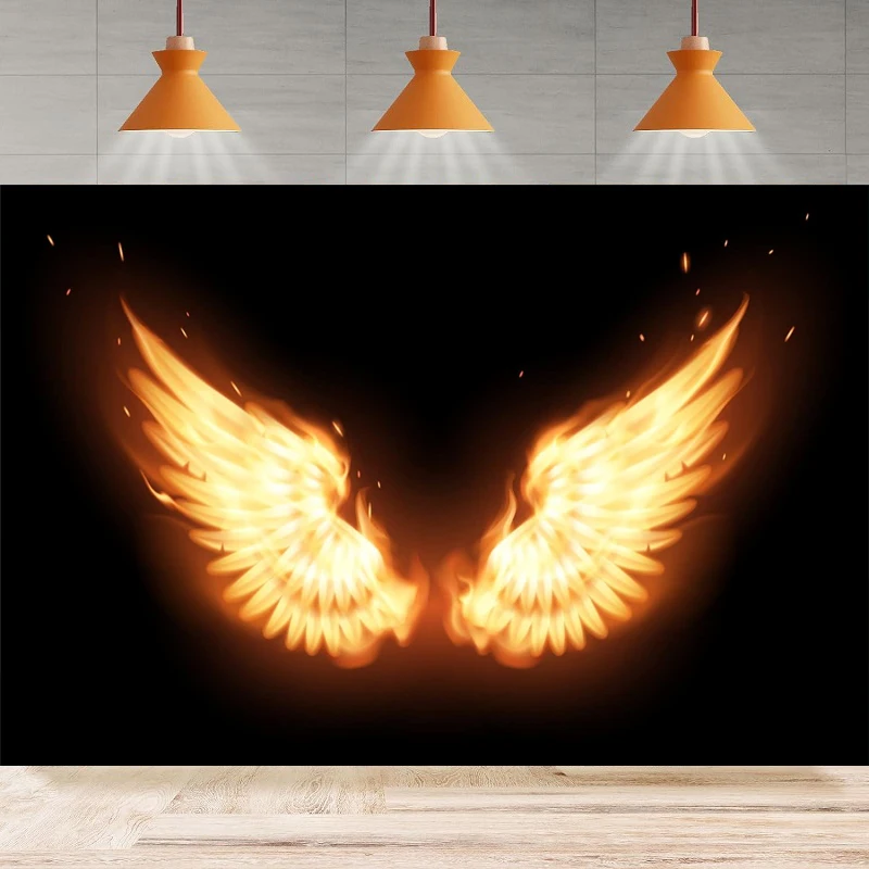 Flame Wings Photography Backdrop Fire Spark Wings Christian Religious Background Birthday Home Party Backdrop Wall Banner Decor