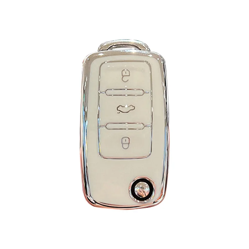 

Durable TPU Key Case with Keychain for Volkswagen Models (Sagitar, Lavida, Jetta, Passat, Bora, Tiguan) - Protective Key Cover