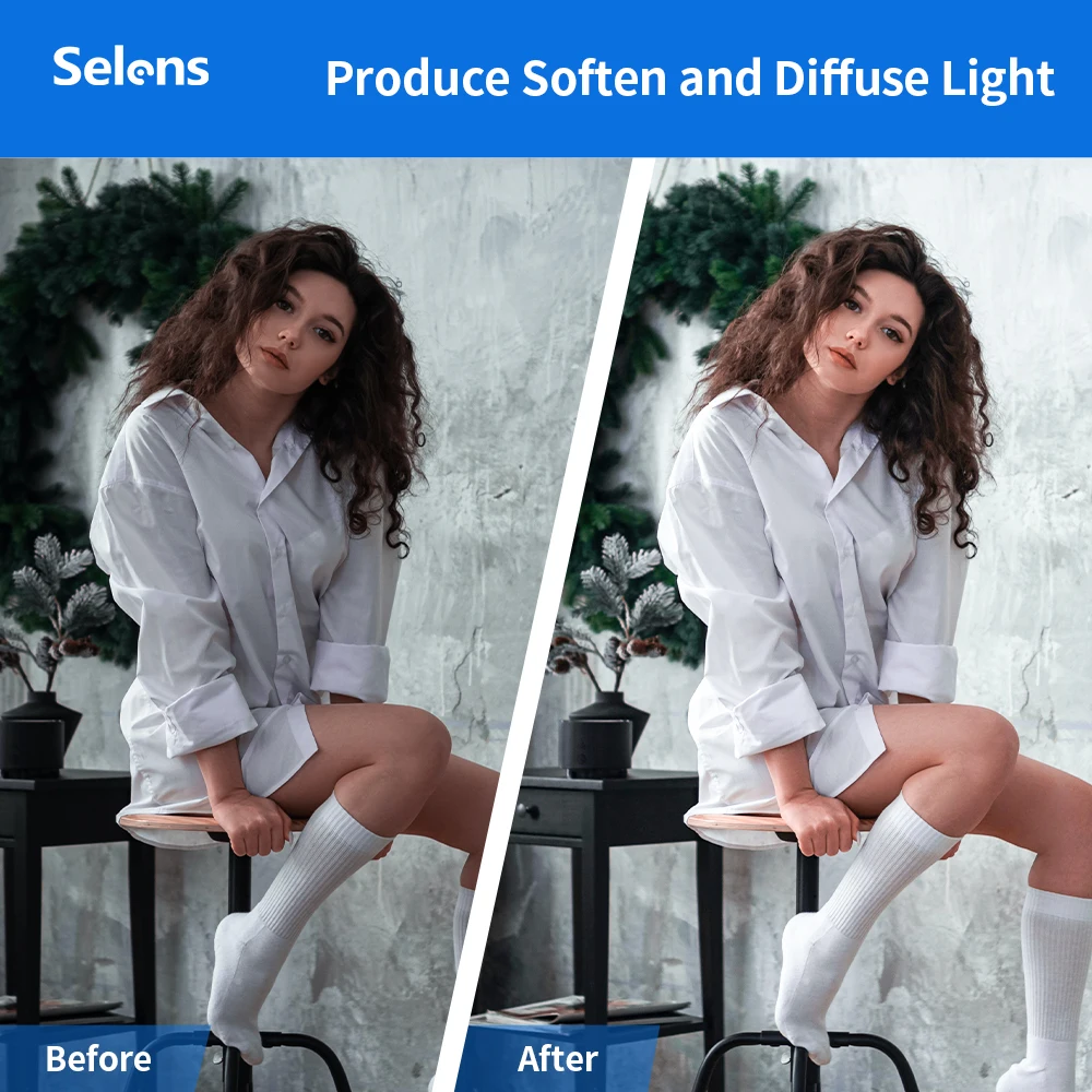 Selens 105 cm Zwart Zilver Paraplu Professionele Parabolische Reflecterende Paraplu Studio Zachte Paraplu Fotografie Accessoires