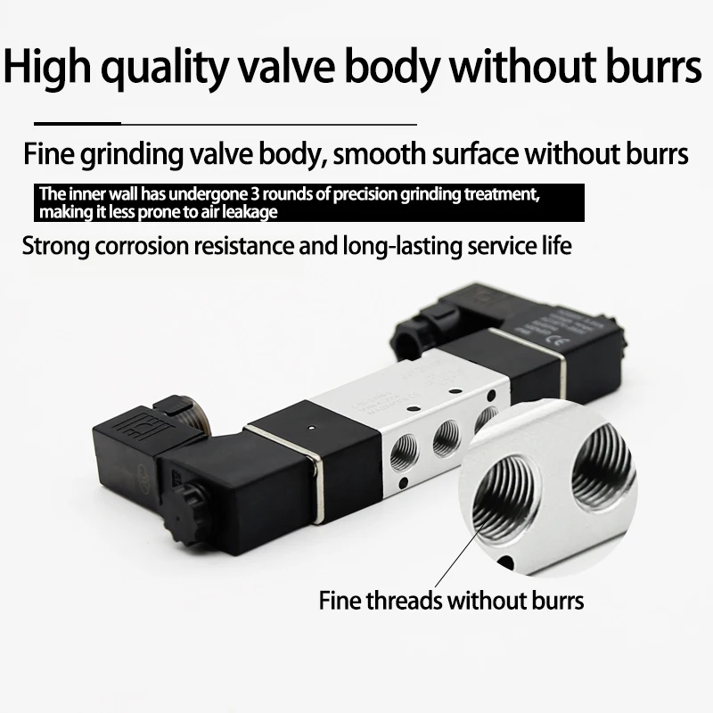 Pneumatisches 5/2-Wege-Doppelspulen-Magnetventil 4V320-10 Magnetventil Luftventil Richtungsventil DC12V DC24V AC110V AC220V – Detail 4