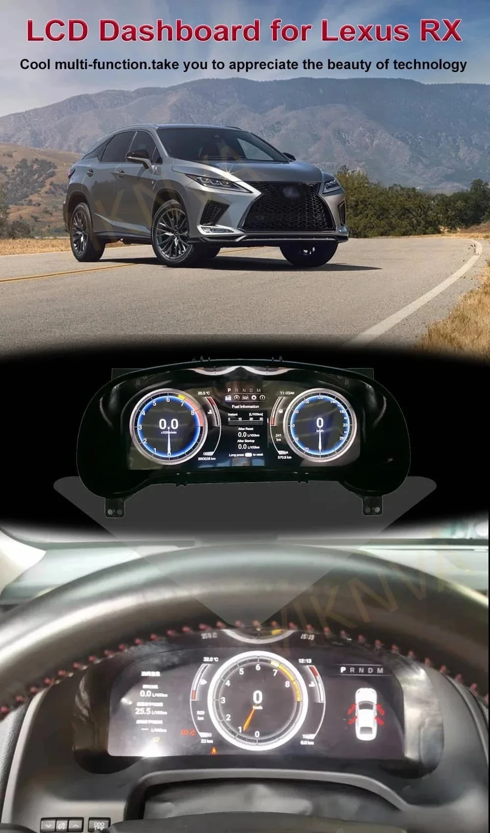 Car Linux LCD Dashboard Panel For Lexus RX RX300 RX330 RX350 RX400 RX450h 2016-2021 Virtual Cockpit Digital Cluster Speedometer