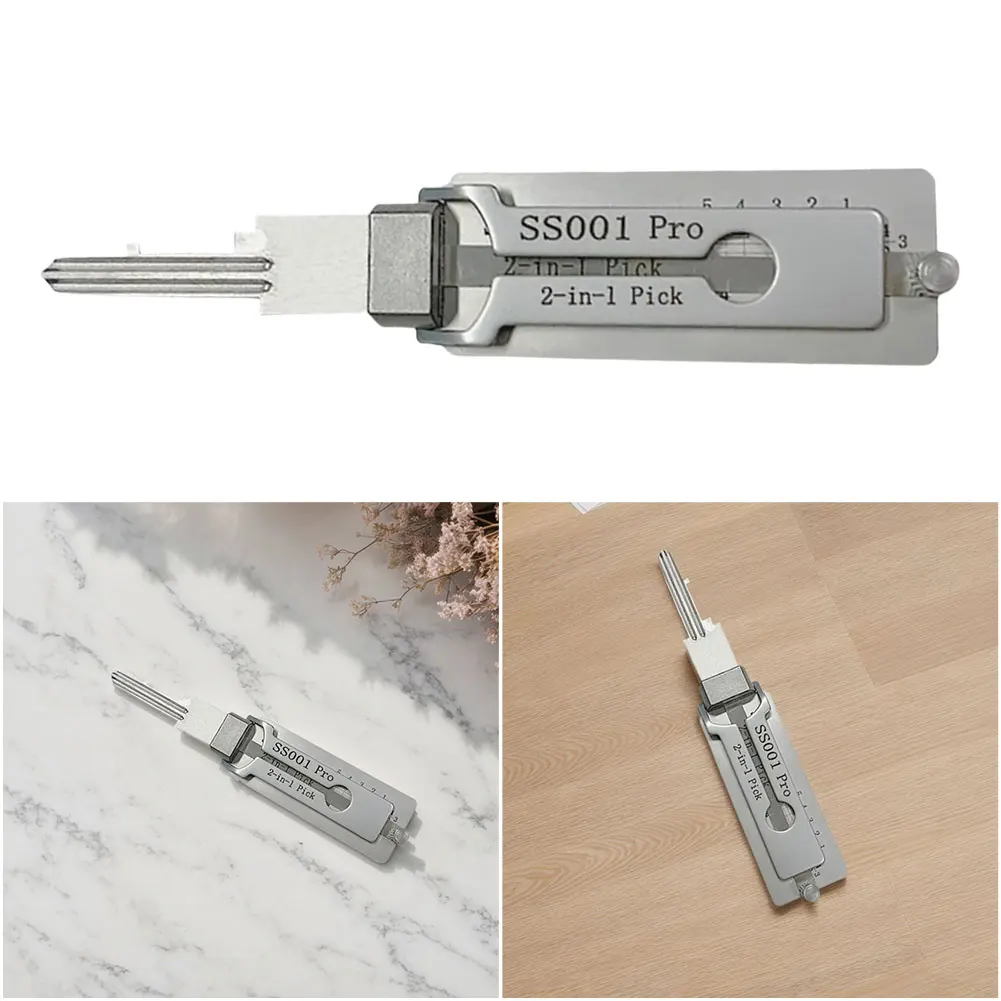 2-in-1 Stainless Steel Key Decoder Precision Hook And Pickup Hand Tool Lock Decoder Maintenance Repair Kit
