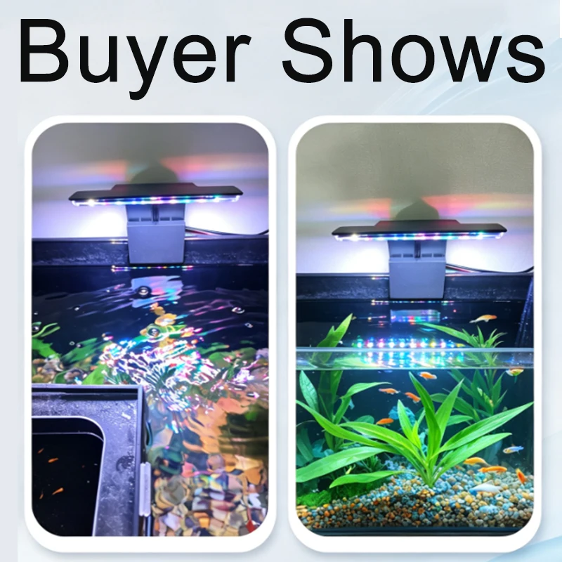 USB-Quadrat-Clip-On-Aquarium-LED-Leuchte, Vollspektrum-RGB, 3-farbig einstellbare, dimmbare Lampe mit hoher Helligkeit für kleine Fischbecken, 5 W – Detail 6