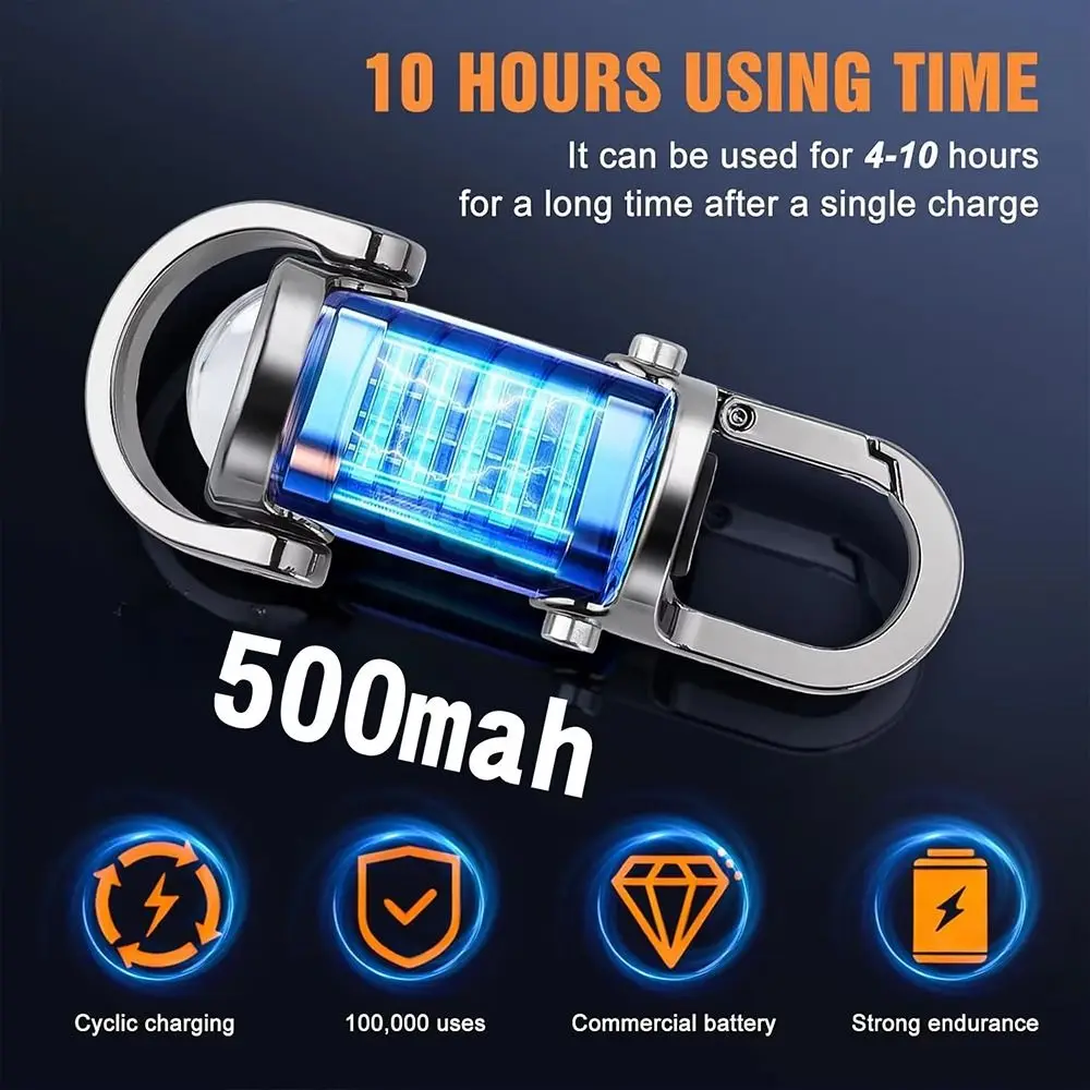 with Red&Blue Light Mini Keychain Flashlights USB Rechargeable Ultra Bright LED Torch Portable Work Light Searching Hiking