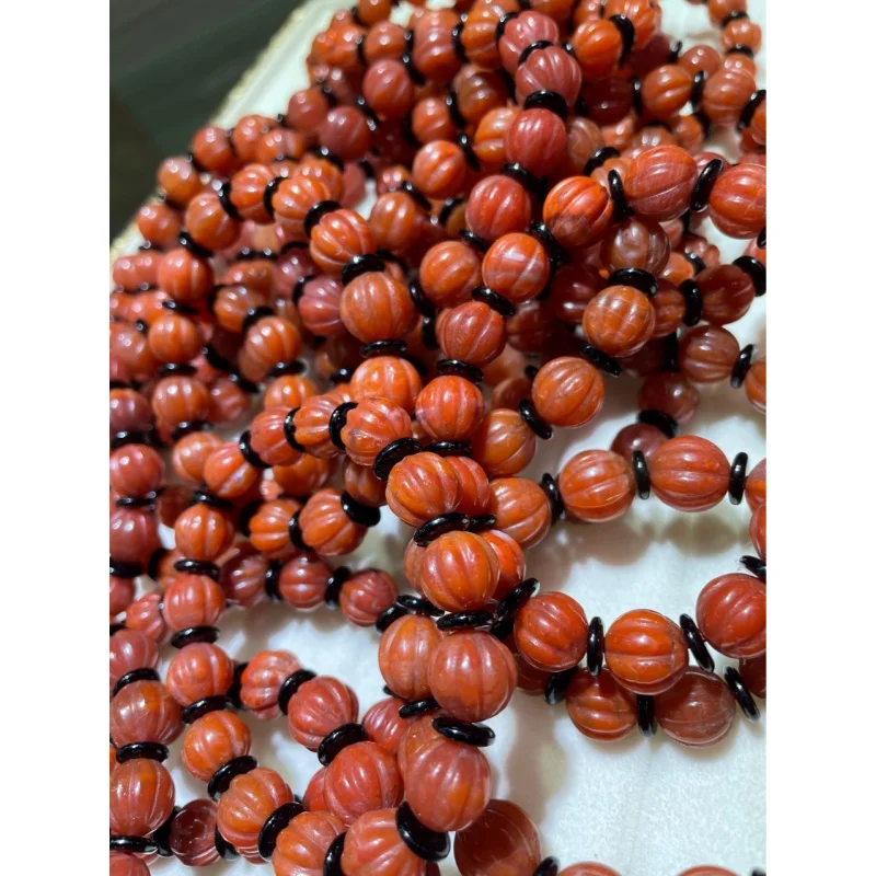 Southern Agate Baoshan Cherry Red Pumpkin Beads with Spacer Women's Hand Accessory Bracelet Beautiful Color