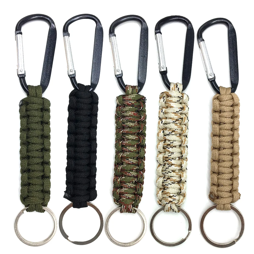 Outdoor Hiking Umbrella Rope Carabiner Keyring Climbing Accessories Random Color