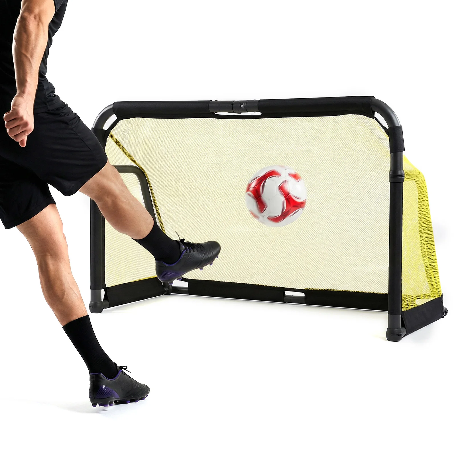 

Freestanding Target Goals Easy Setup Portable Football Rebounder Net Reusable Gifts Aids & Equipment for Kids Teens & Adults
