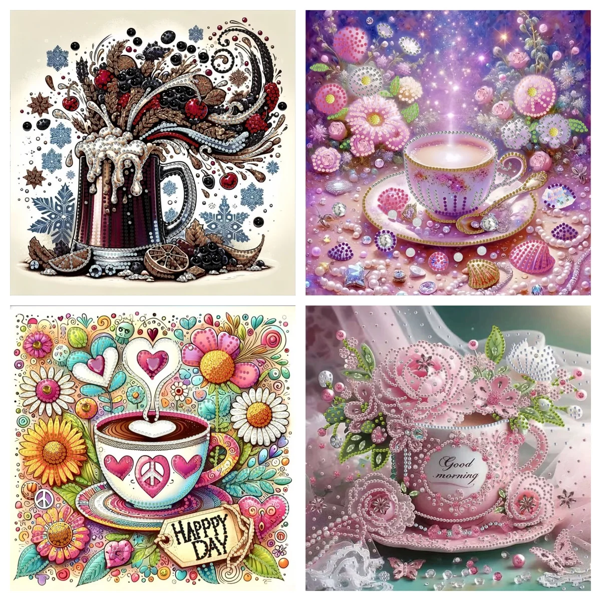 

5D Coffee Cup Series Diamond Painting Kit with Shaped Diamond DIY perfect for home decor and holiday gift diamond art kit