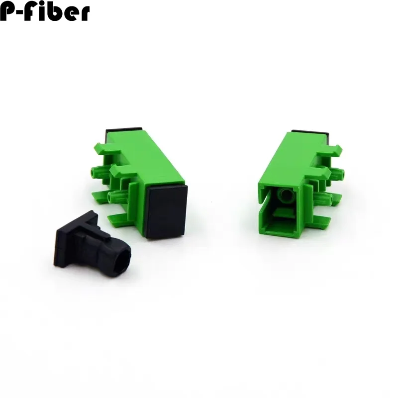 SC adapter SCAPC simplex single mode integrated  green fiber optic flange coupler adapter, fixable