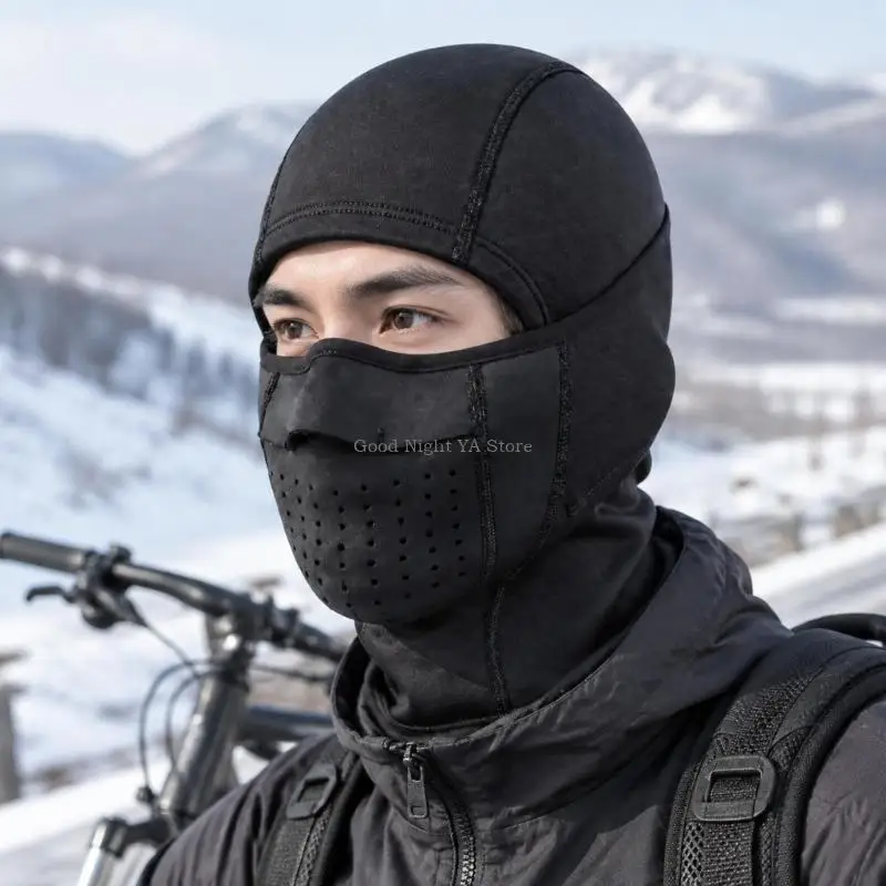  Pull-On Winter Balaclava with Fleece Interior and Extended Head-to-Neck Coverage for Cold Weather Cycling and Commuting